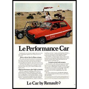 1978 Renault Le Performance Car Vintage Print Ad Desert Dune Buggy Race Wall Art